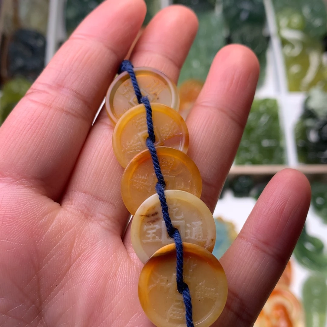 蛇纹石玉未镶嵌岫玉五帝钱