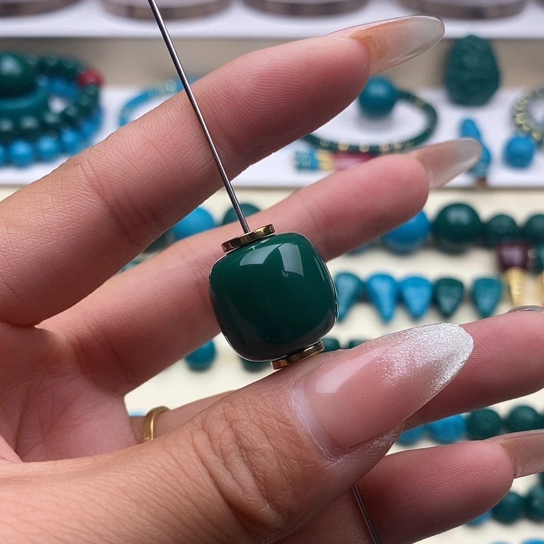 用***1琉璃DIY油绿色17mm老邢单珠