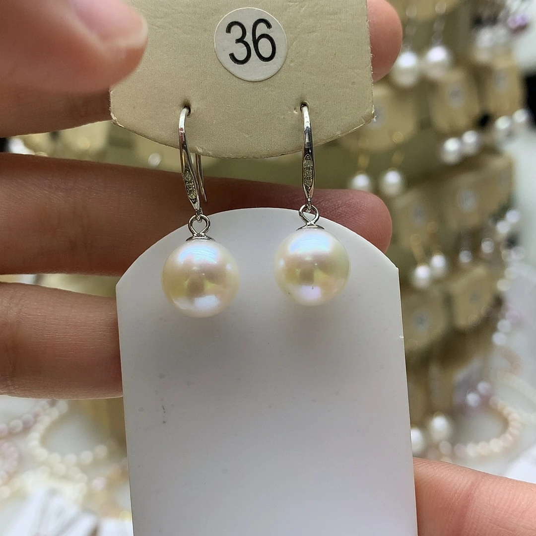 淡水珍珠银S925镶嵌耳饰10