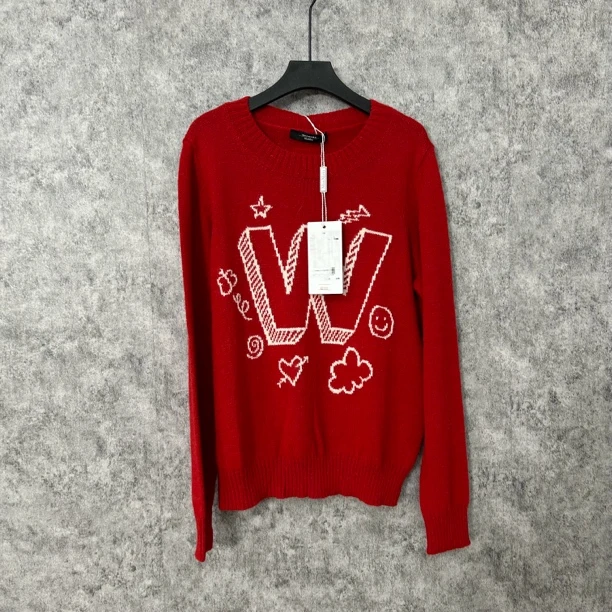 95新 MaxMara maxmara红色毛衣