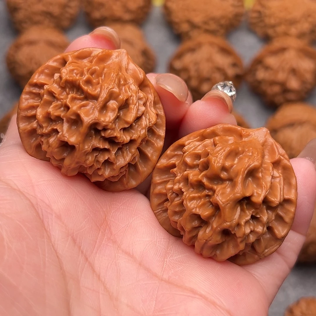 把件文玩核桃精品磨砂蜡油皮龙鳞狮子头39全品