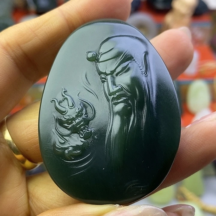 和田玉未镶嵌挂件福利关二爷牌子