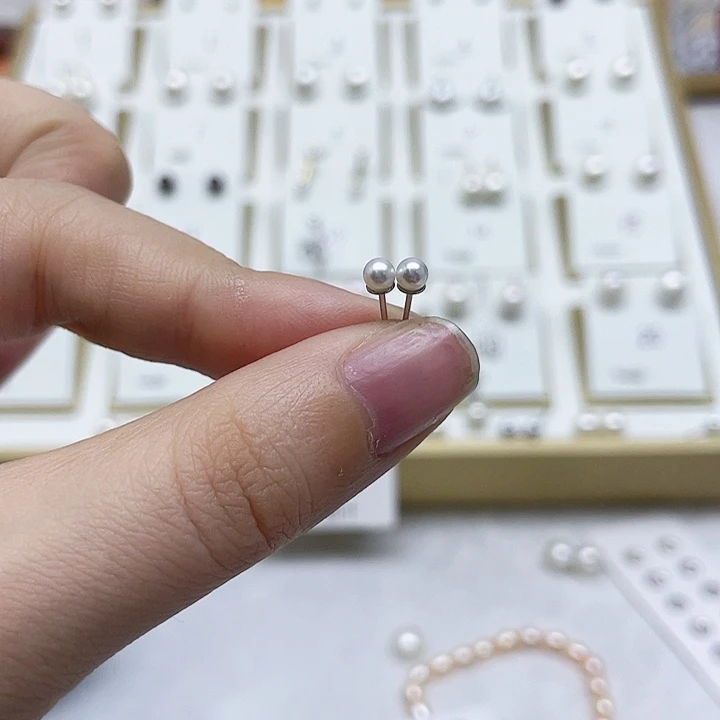 淡水珍珠耳饰银S925镶嵌住*心