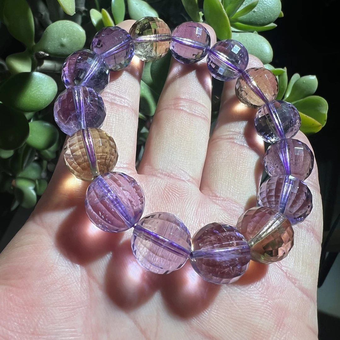 巴西紫水晶手链，原矿天然