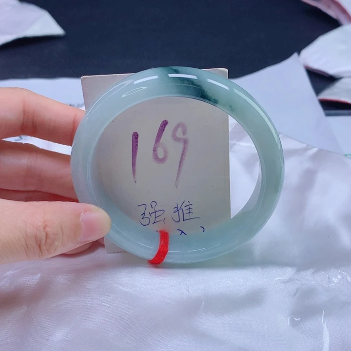 翡翠未镶嵌手镯飘花585959