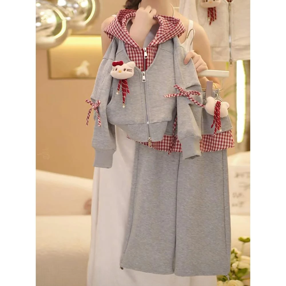 卫衣女童12-15岁不带帽女童秋装卫衣套装2025新款女孩休闲运动两