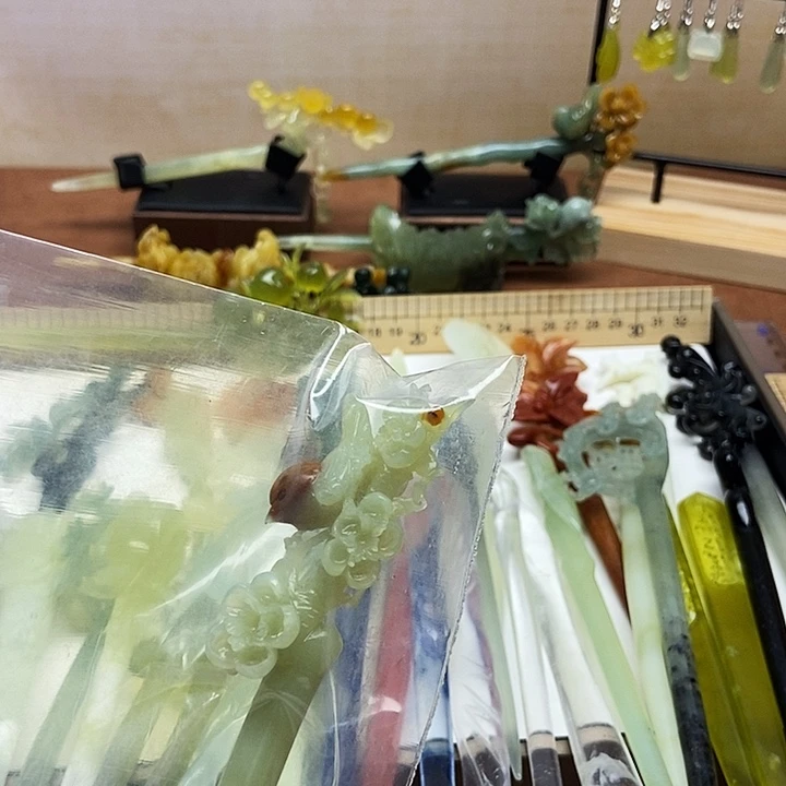 岫玉未镶嵌发簪烦****O