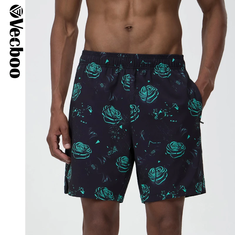 vecboo运动短裤男速干跑步美式篮球短裤弹力健身短裤印花训练裤