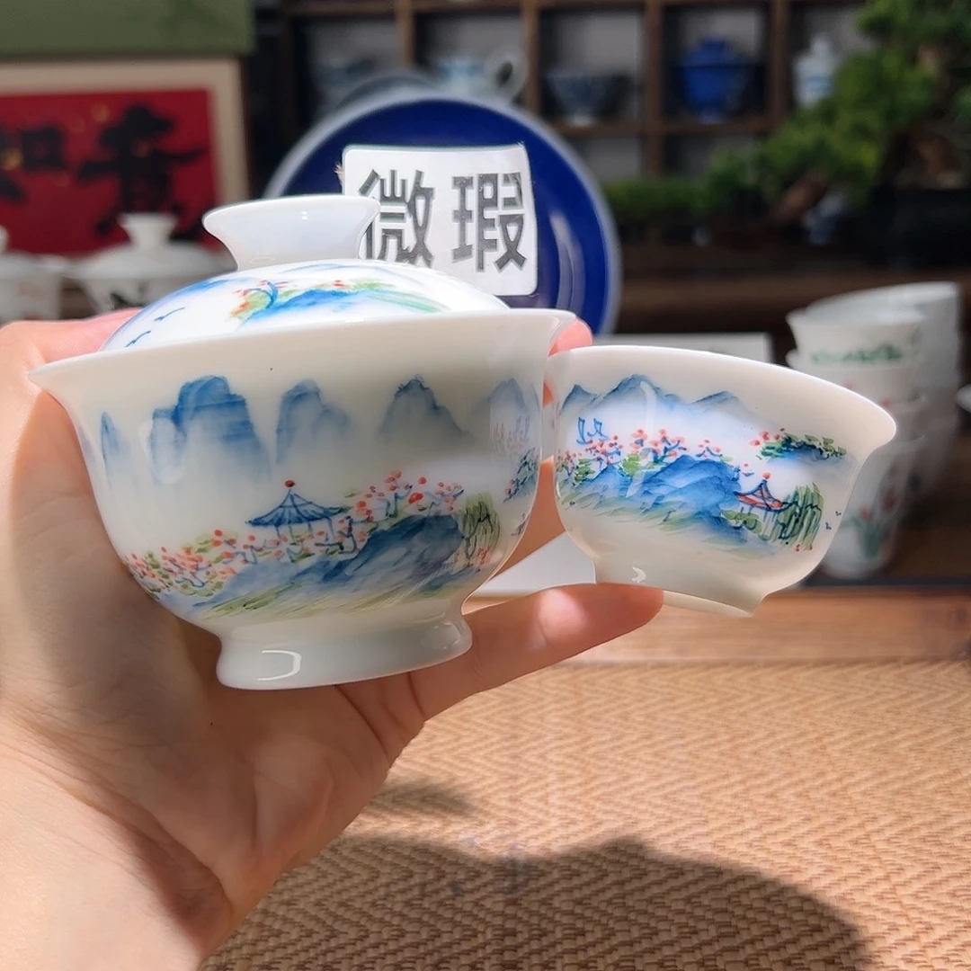 【闪购商品】微瑕 手绘 盖碗