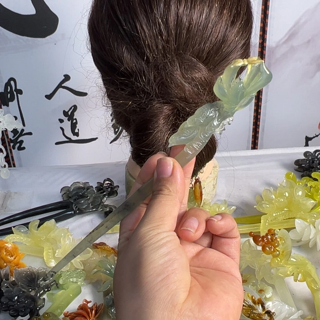 蛇纹石玉未镶嵌发饰