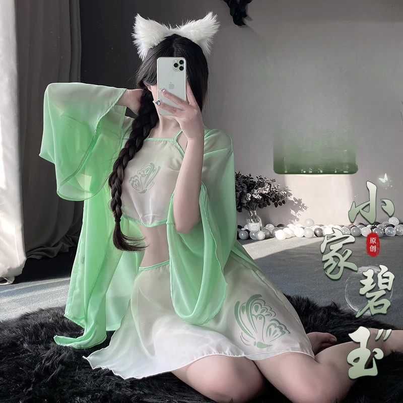 睡衣汉服古风肚兜制服透视睡裙
