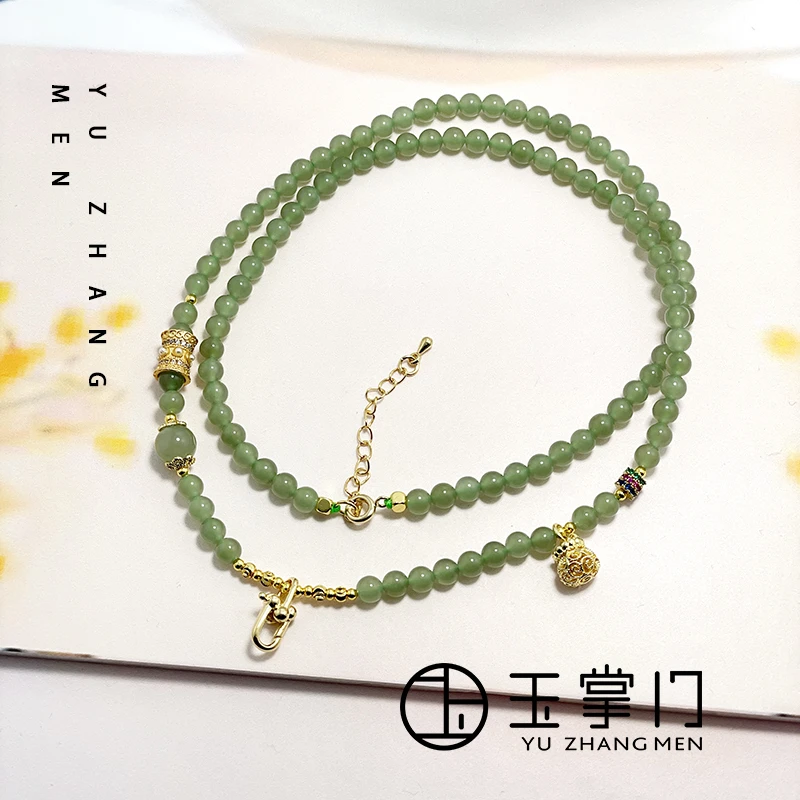 玉掌门-FL818-浓晴-【长版晴水万能链】和田玉晴水料合金扣万能项链