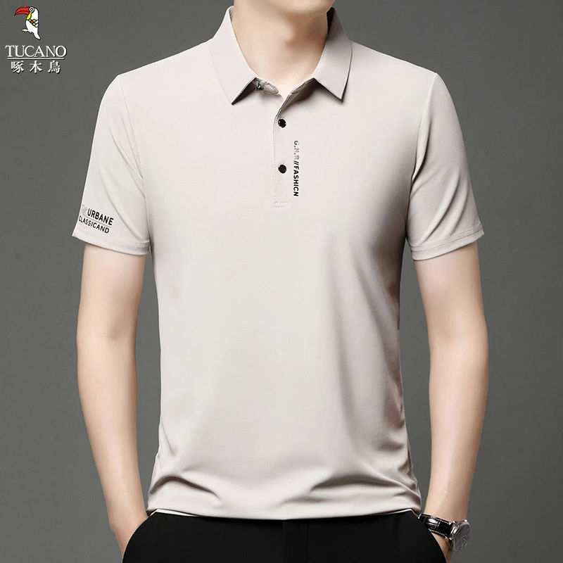 啄木鸟2025年春夏季新品时尚百搭潮流基础男士透气休闲T恤