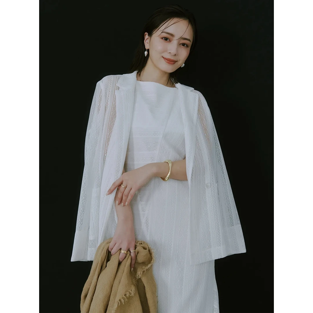 【DD外贸】夏季新款 A 几何蕾丝西装洋气衣服女夹克财阀千金女装