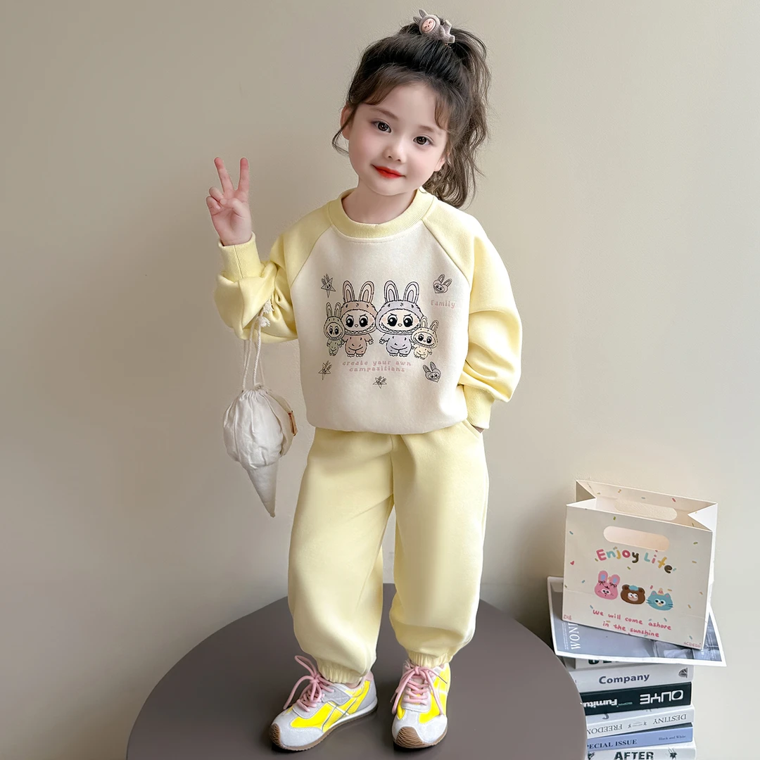 女童初秋套装春秋季2025新拉布布卫衣韩范穿搭小女孩宝宝时髦儿童