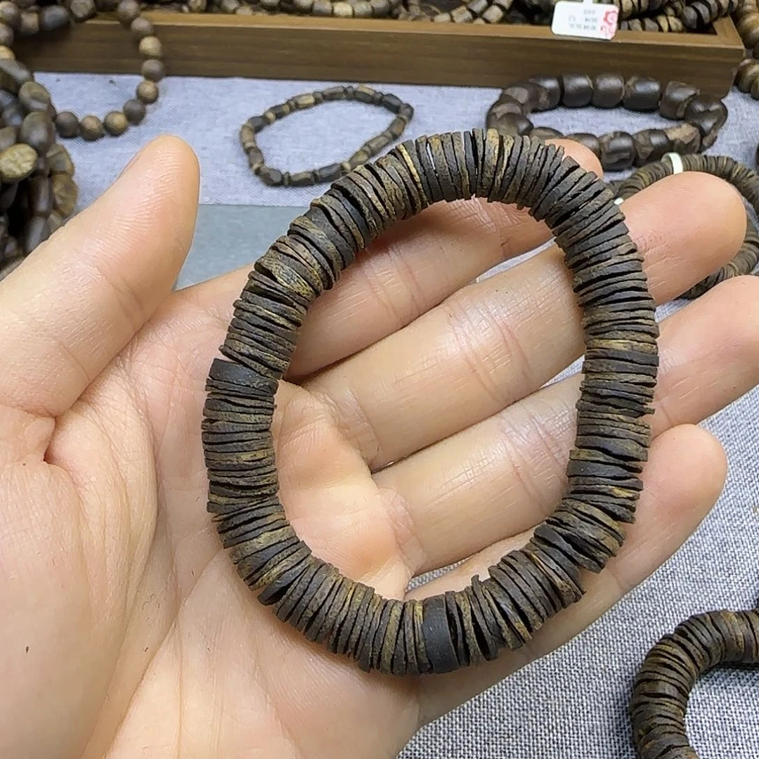 手串沉香沉水药片单圈13克