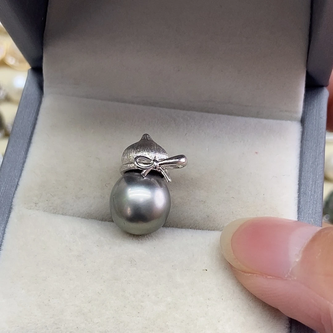 银S925镶嵌吊坠(不含链)海水珍珠