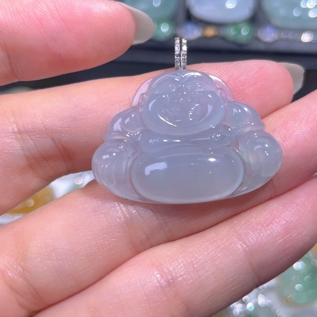 颈饰18K金镶嵌翡翠翡翠