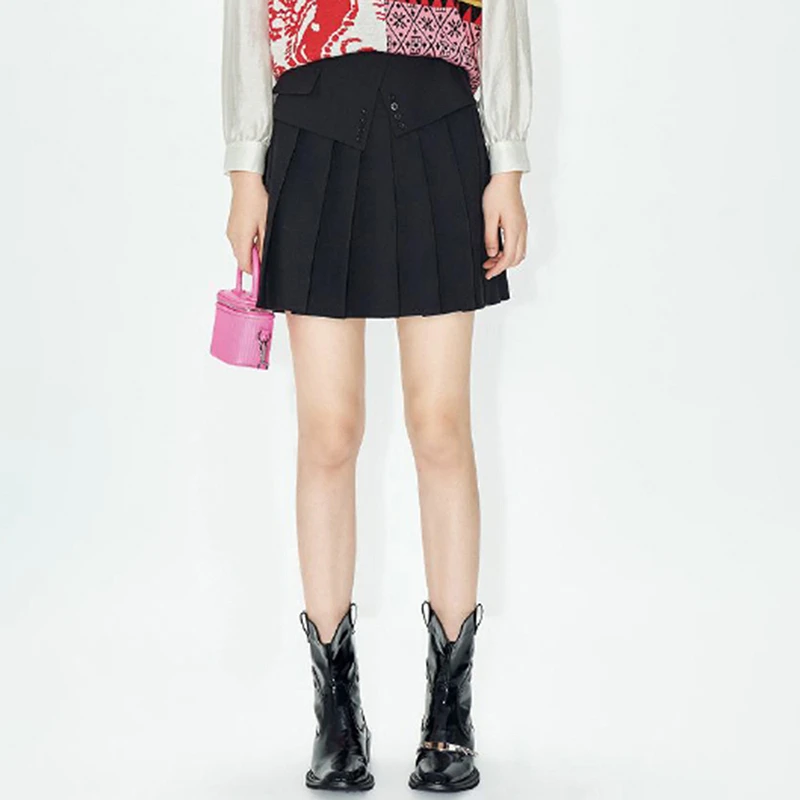 33930【羽系列】纯色百褶半身裙231Q148