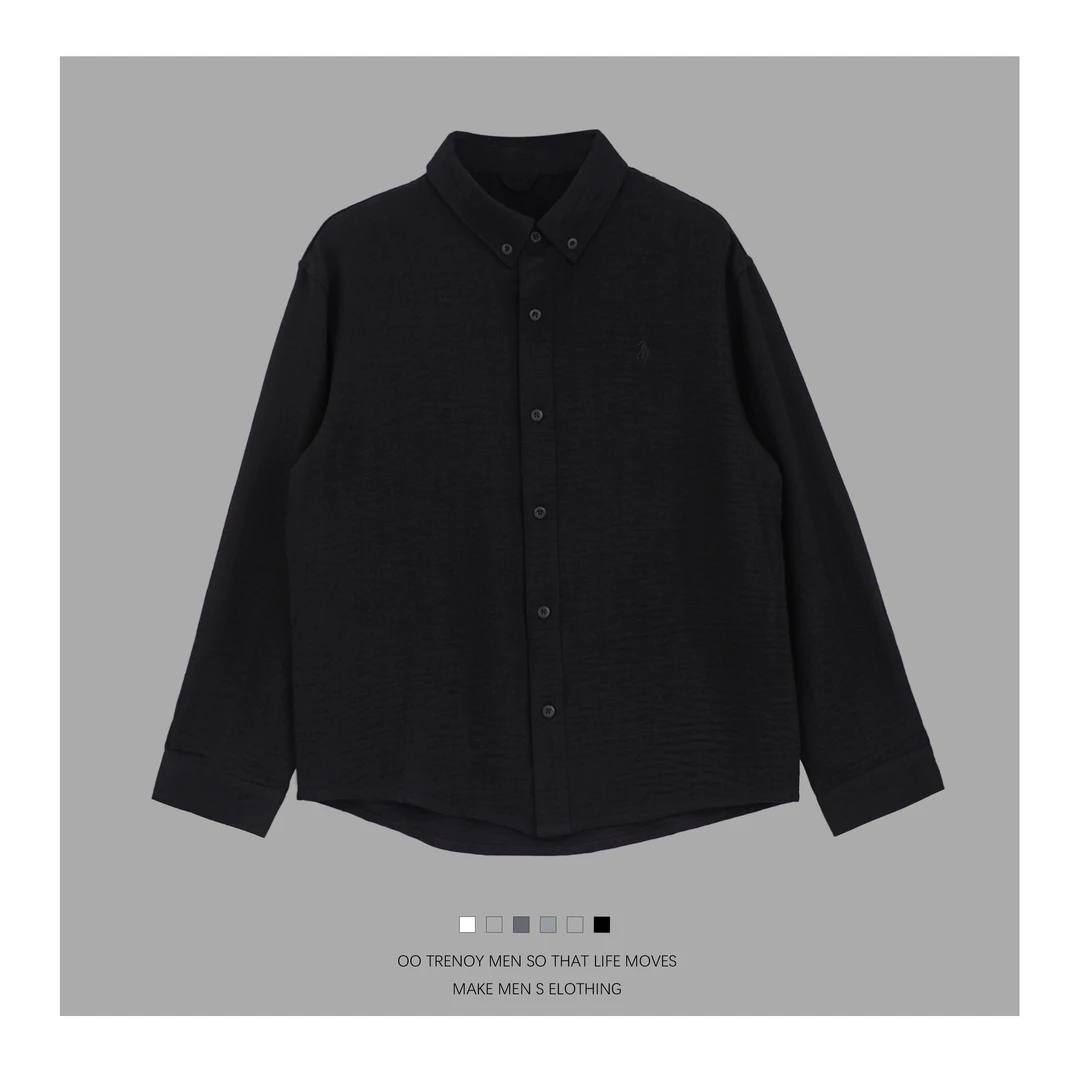 【咖喱TD】1号链接的黑色拍这个链接 亚麻料洒脱慵懒款衬衫  351