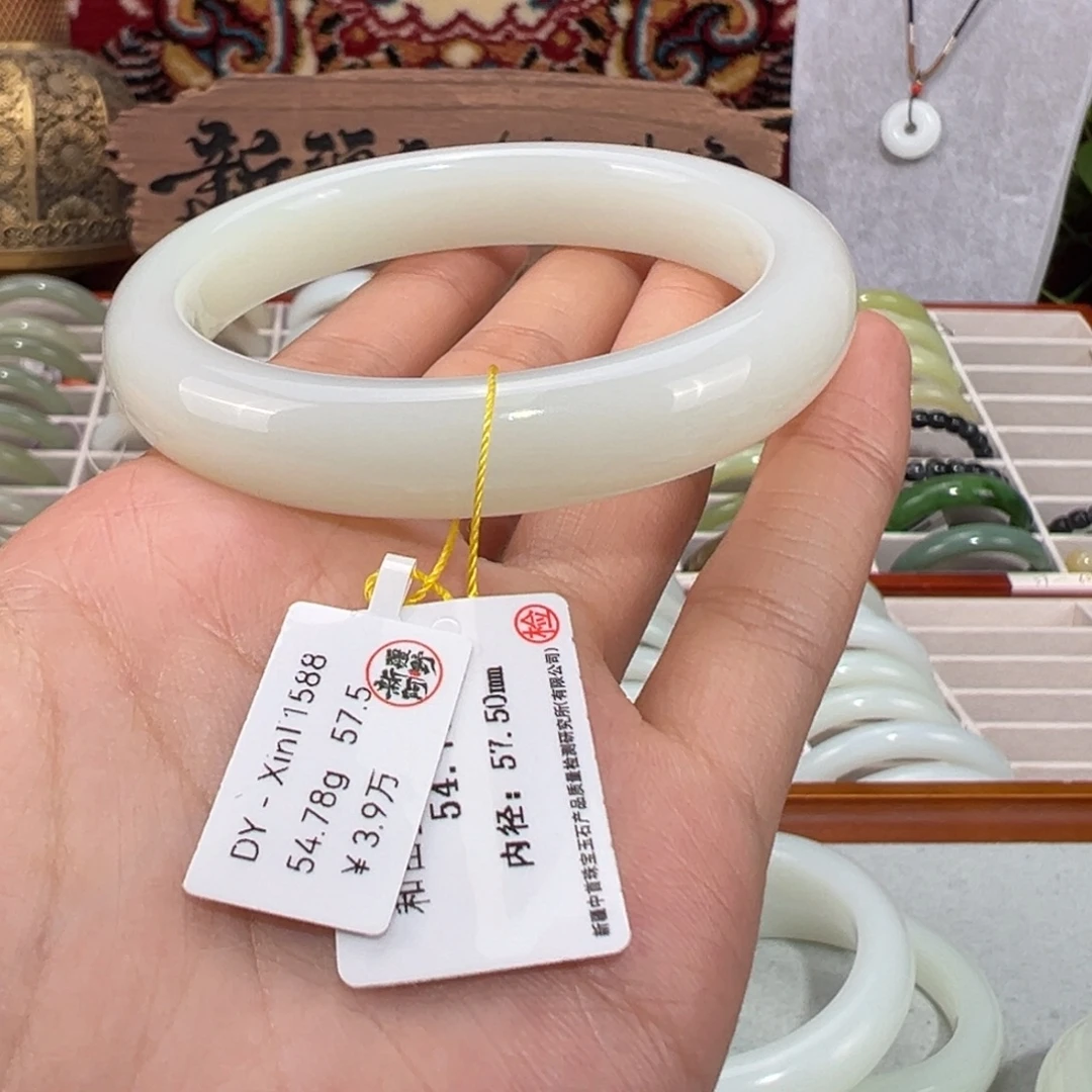 和田玉未镶嵌手镯时尚和田玉手镯 窄条正圈