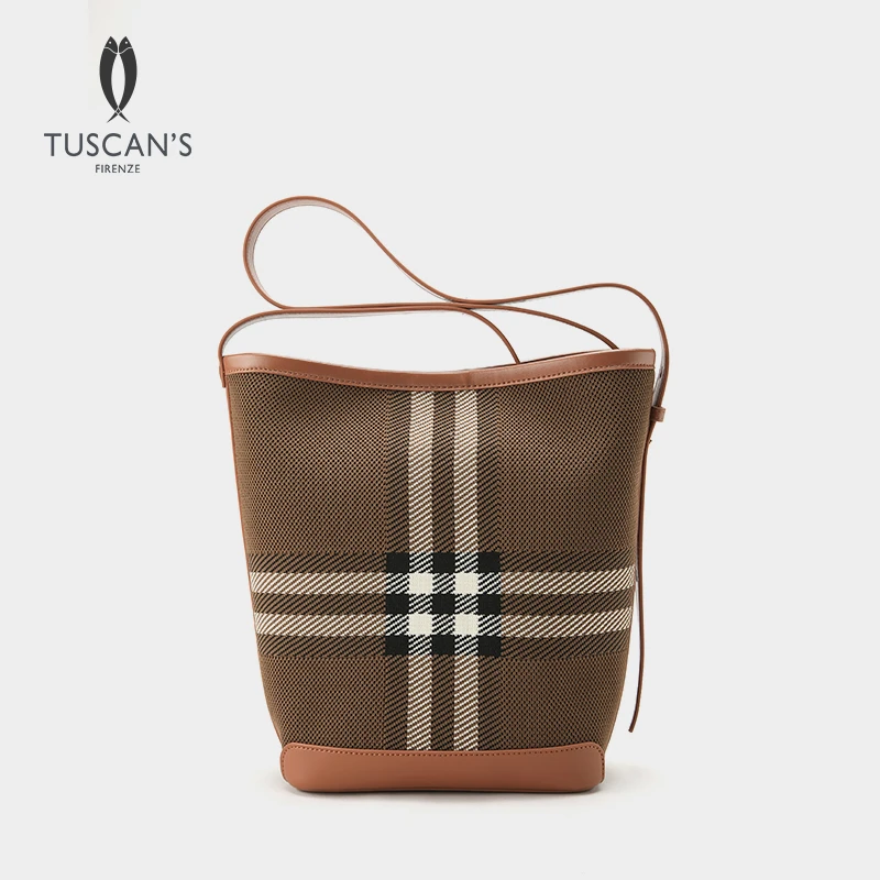 TUSCAN'S格纹腋下包大容量托特包百搭单肩包女款通勤中号包
