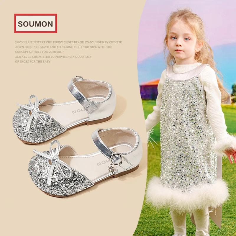 儿童公主鞋女童皮鞋春夏季女孩水晶凉鞋学生演出鞋配礼服宝宝单鞋