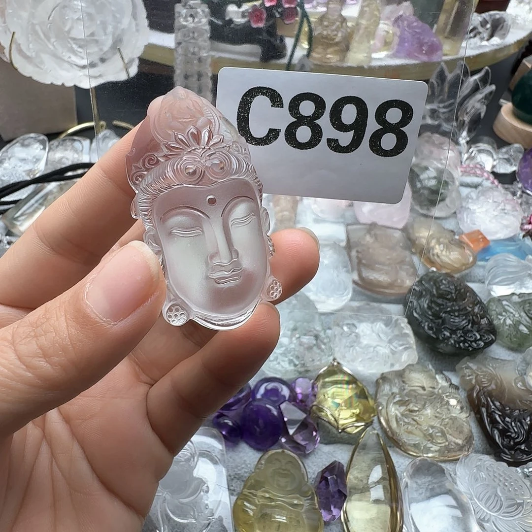 水晶摆件未镶嵌当*的观音头898