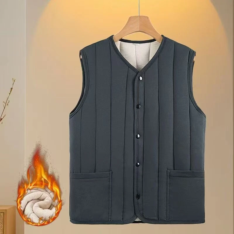 中老年男款马甲开衫外头棉服马甲保暖冬季0220/0214