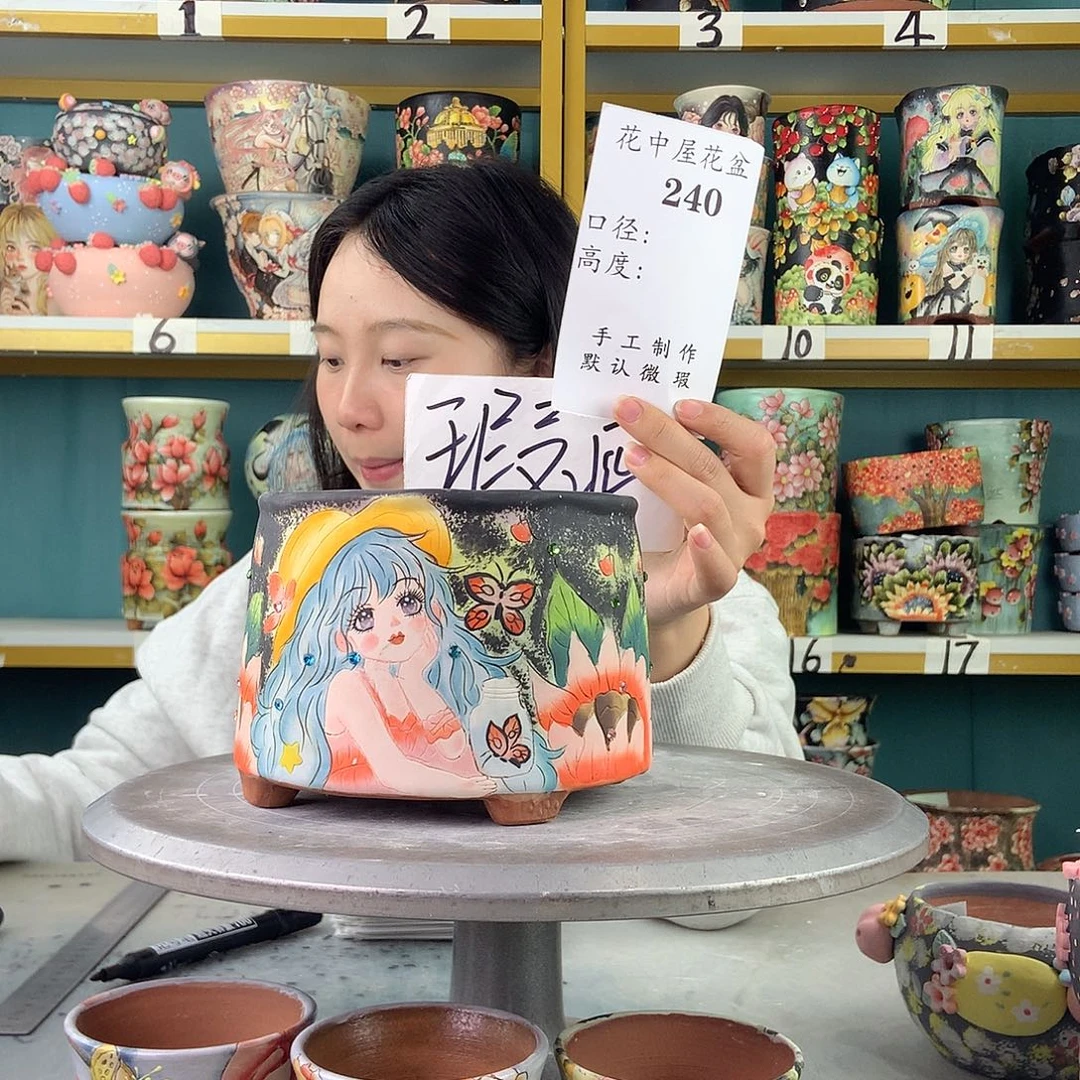 陶景德镇手工花盆240