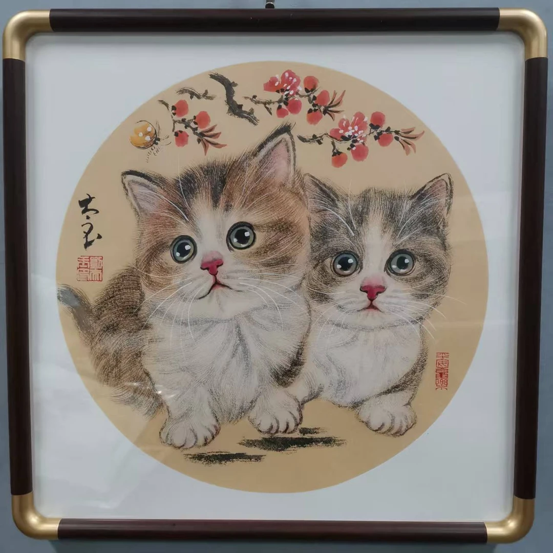 锦泉斋刘太玉亲笔手绘40*40框国画作品LTY35