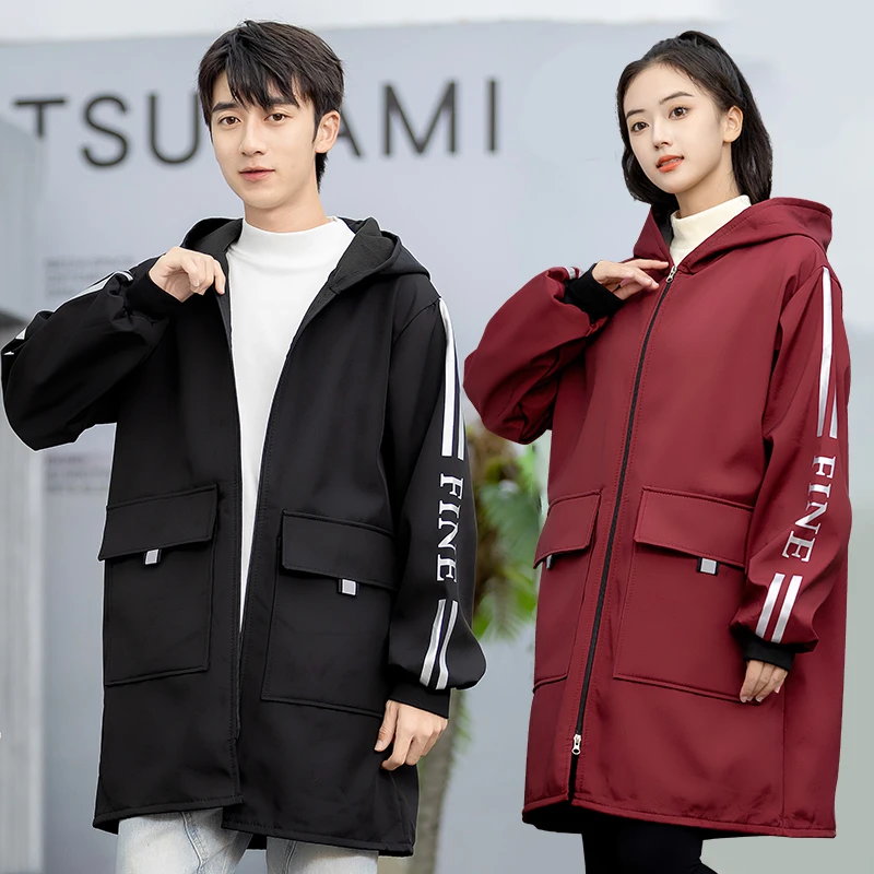 加绒罩衣成人加厚秋冬防水厨房长袖大人女定制LOGO围裙连帽工作服