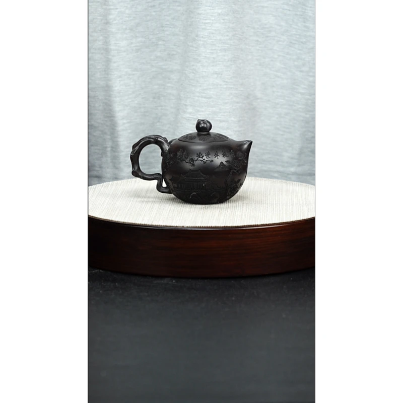 宜兴紫砂 寿桃西施 石黄 赵晖  h100