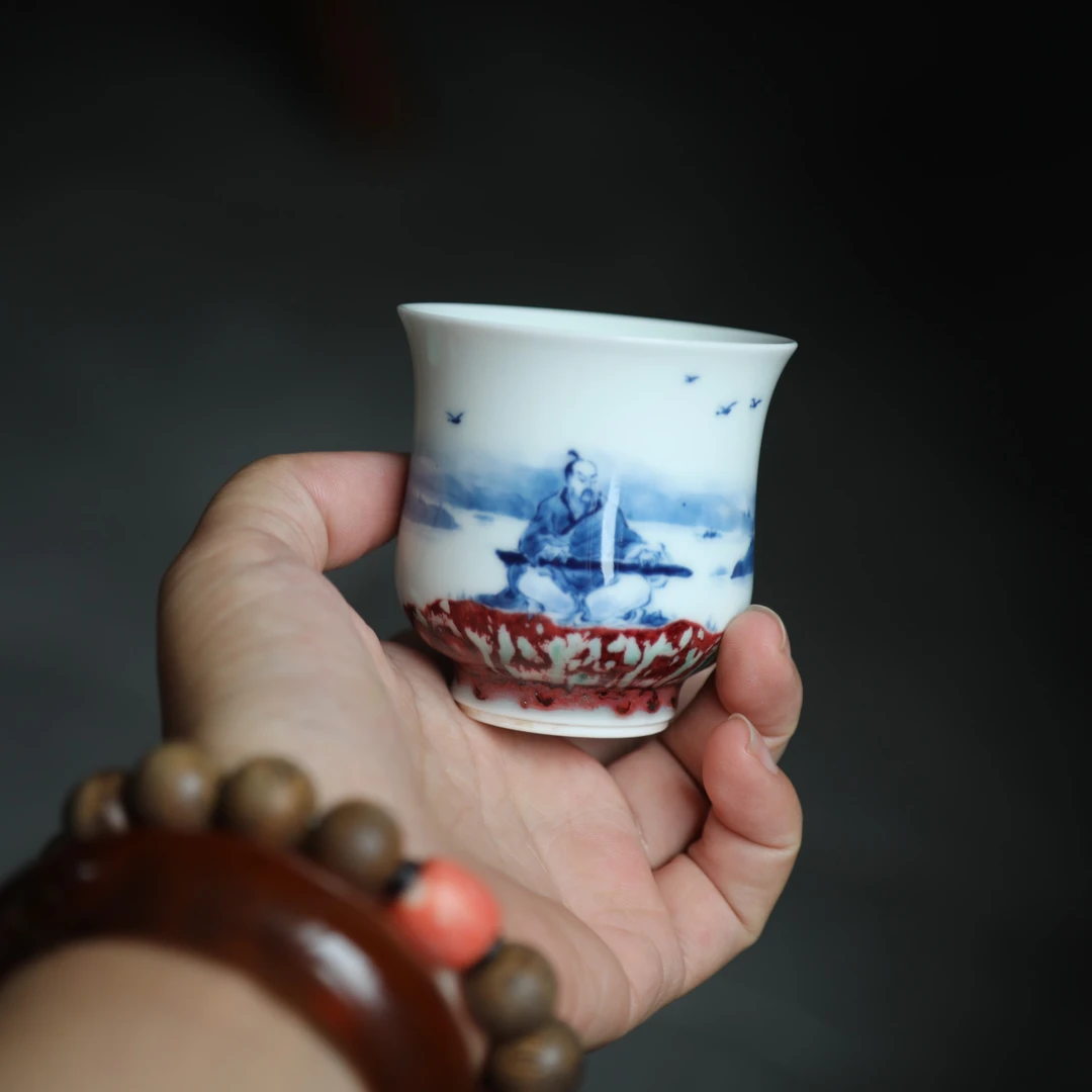 璞素文庭精选瓷器青花釉里红主人杯质感超好