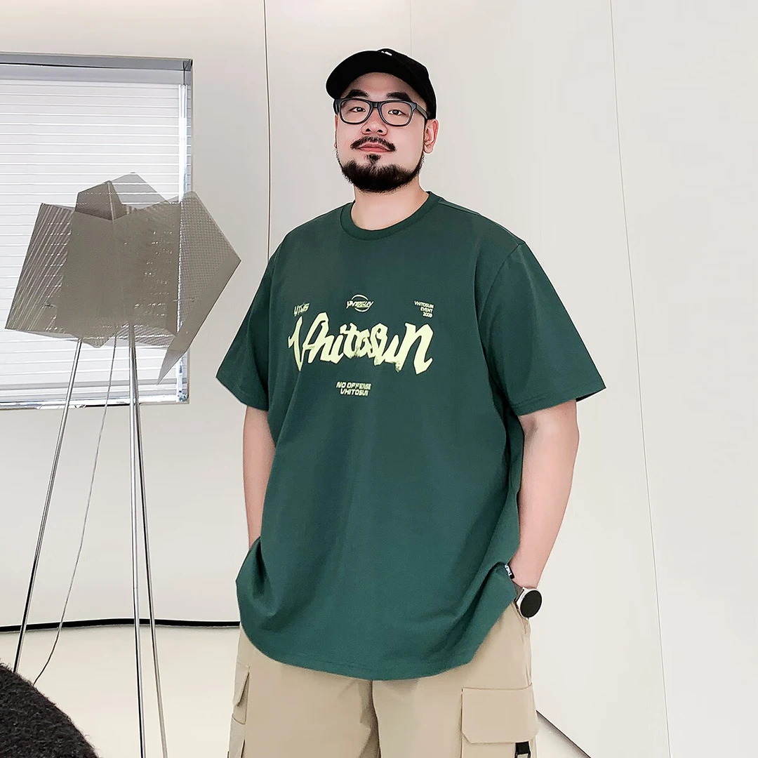 VTOS维特沃森大码男装夏季新款短袖t恤宽松休闲胖子印花字母