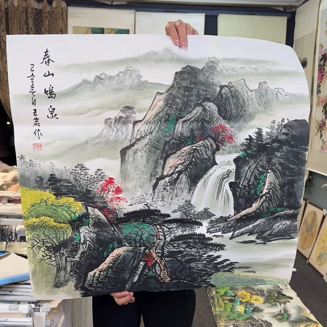 纯手绘国画作品好看斗方