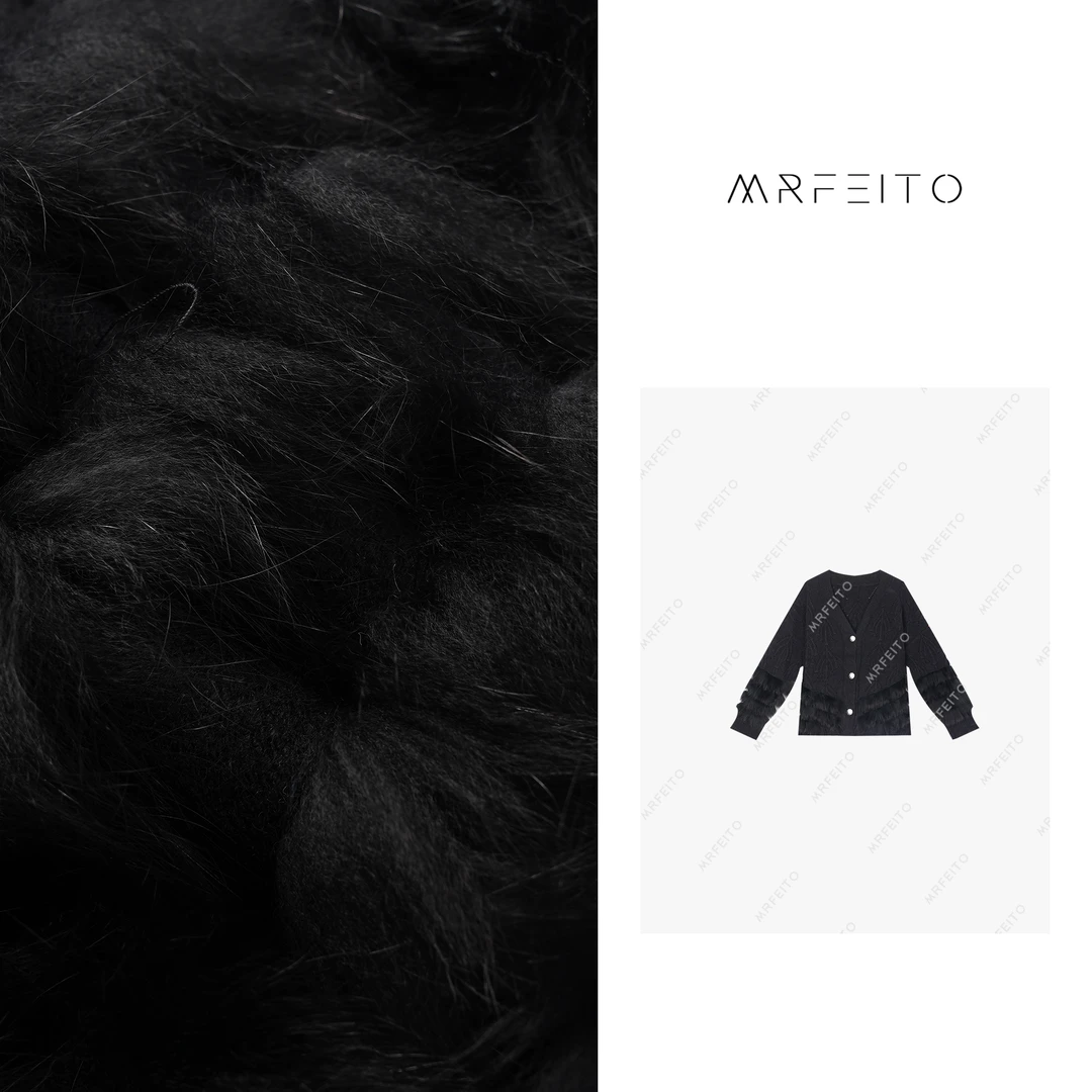 【白雪千层】慵懒风勾花狐狸毛毛衣开衫外套H1062KS01D28946