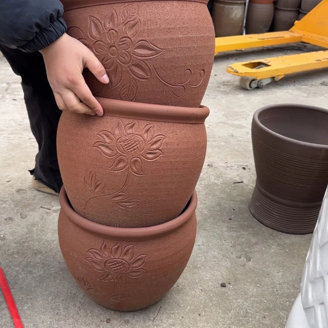 紫砂花盆口28高25宜兴紫砂瑕疵火裂底部