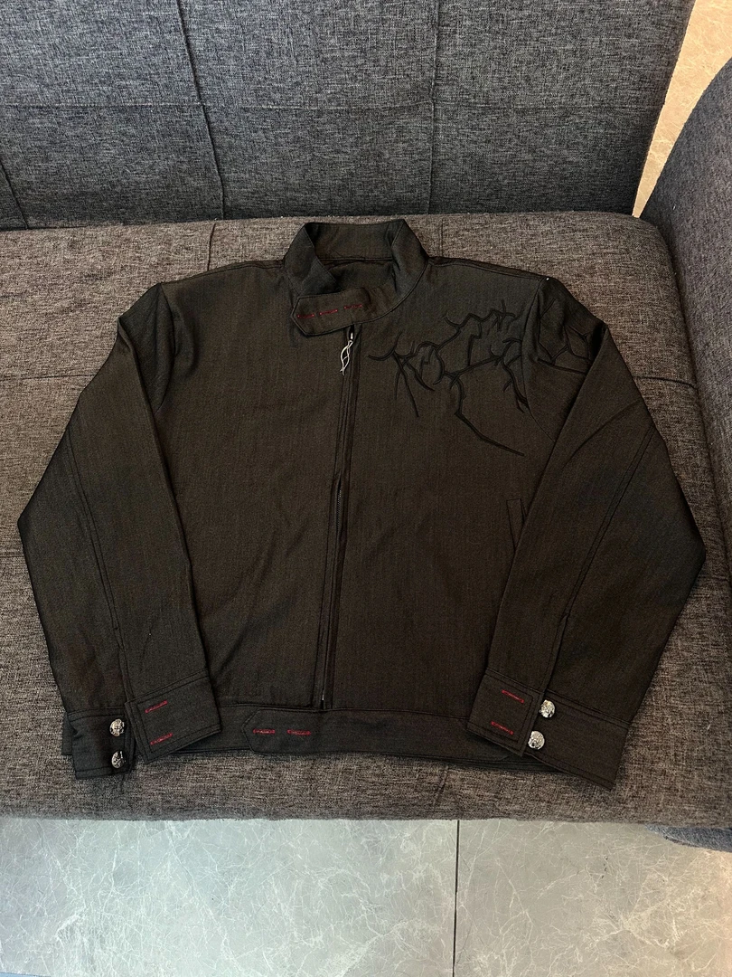 D20 垫肩短款折棘夹克男款秋冬高级感痞帅飞行立领外套