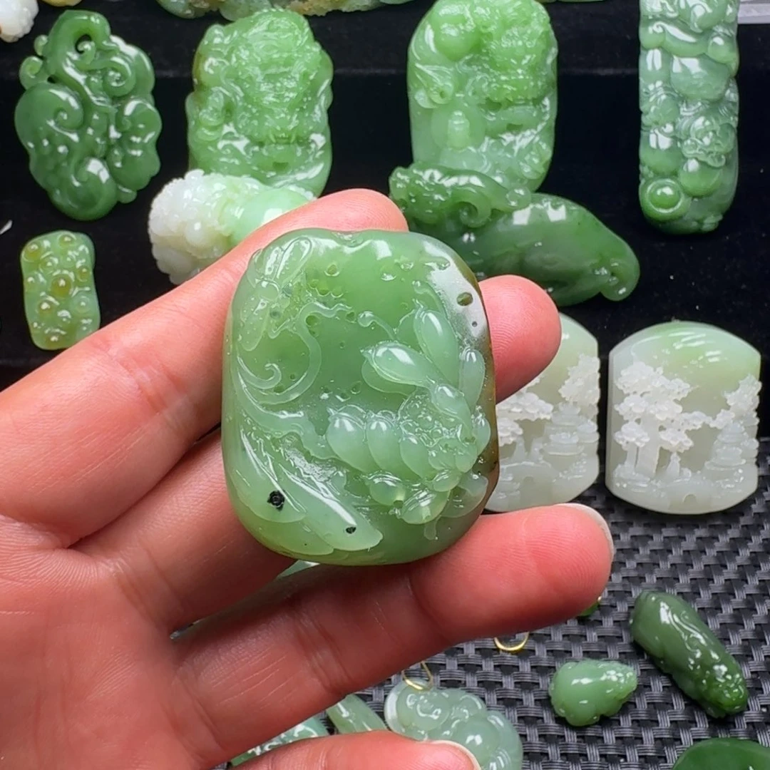 和田玉（碧玉）未镶嵌吊坠(不含链)