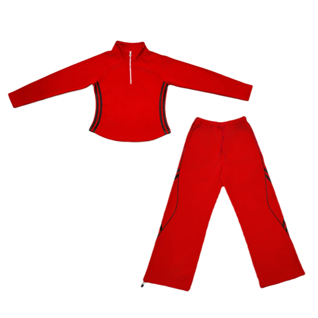 【懒人穿搭】秋冬立领半拉链休闲运动套装