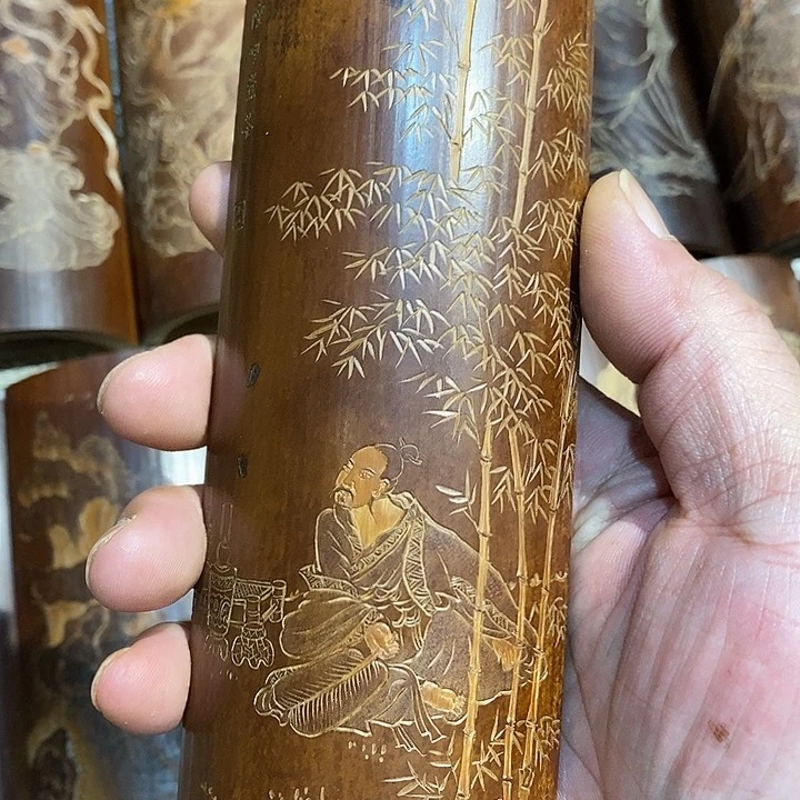 咕***锤老煤竹手工雕刻茶则