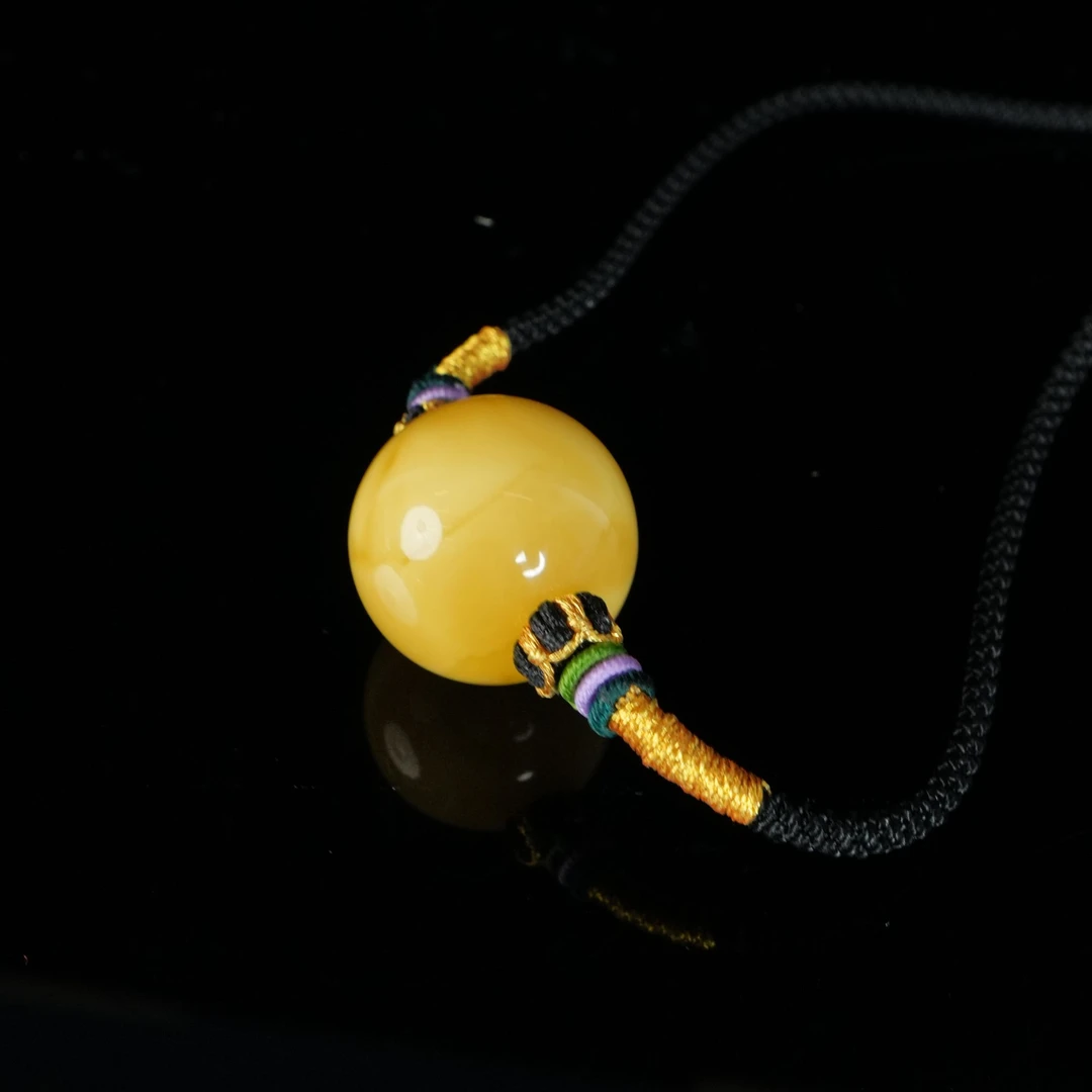 DY-M086 波罗的海琥珀蜜蜡圆珠挂件 24.8mm 13.09g（含绳重）