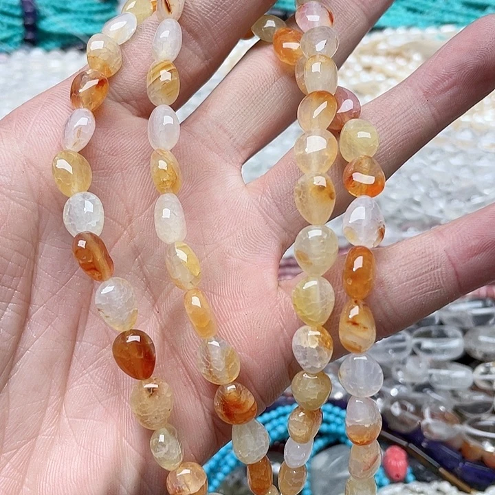 玛瑙/玉髓珠宝半成品合金一条8x10m龙鳞水滴