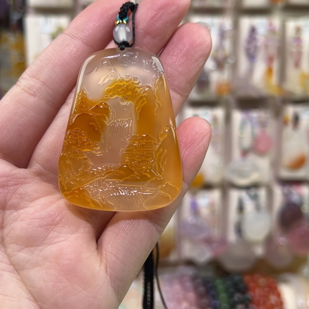 玛瑙/玉髓未镶嵌吊坠(赠链)