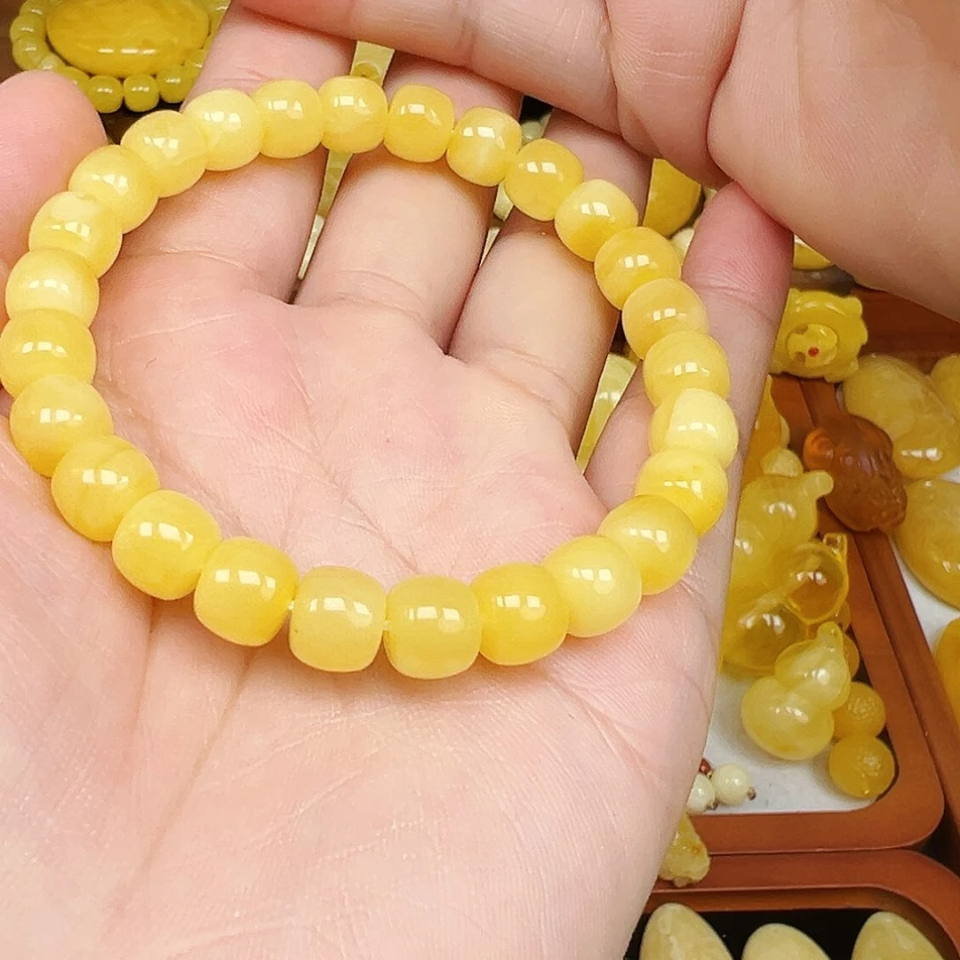 裸石琥珀未镶嵌蜜蜡单圈老型8.9mm