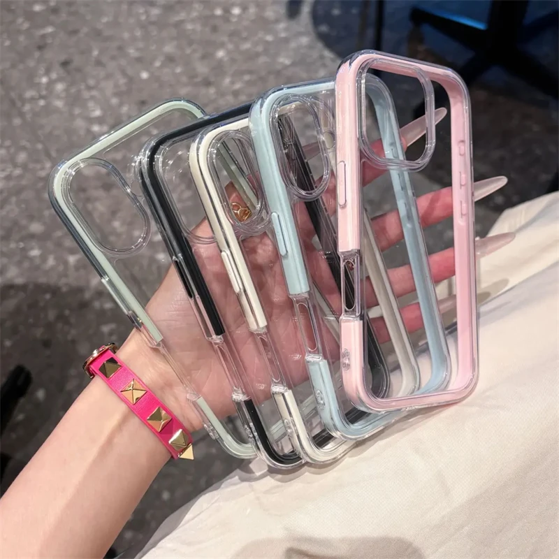 多巴胺边框适用苹果17promax手机壳透明iphone16promax保护壳17壳