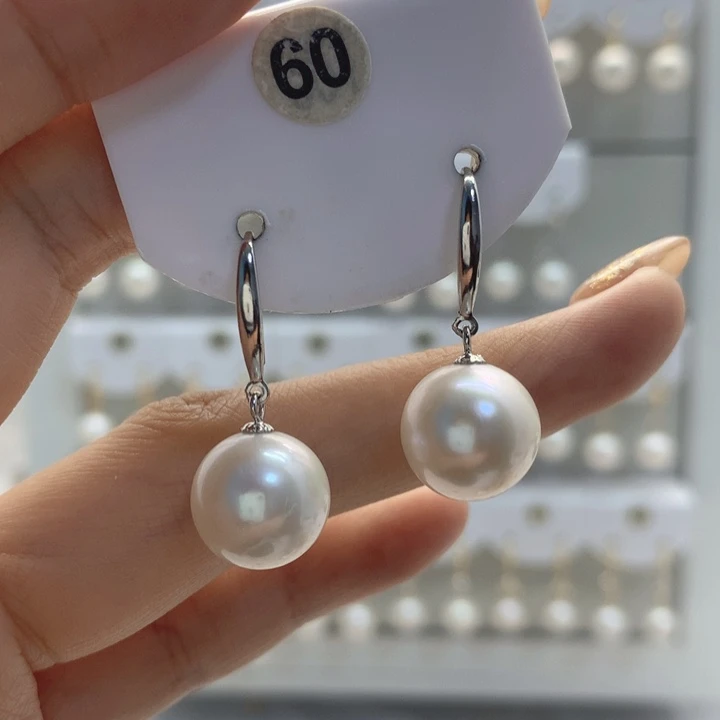 淡水珍珠耳饰银S925镶嵌