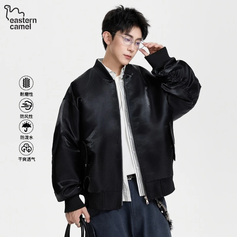 东方骆驼春秋季新款夹克小众街头潮流休闲日系翻领外套痞帅上衣男