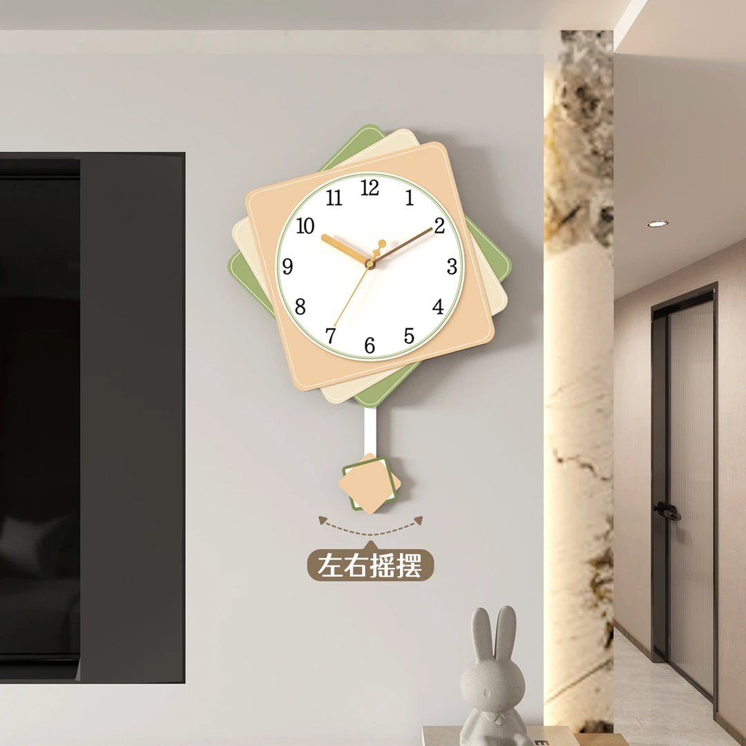 创意客厅挂墙装饰挂钟家用现代简约个性钟表新款静音摇摆艺术时钟
